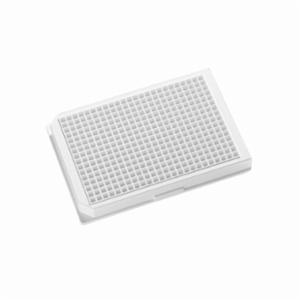 Porvair Sciences 384 Well clear F bottom white microplate plate, TC Treated With Lid 311003