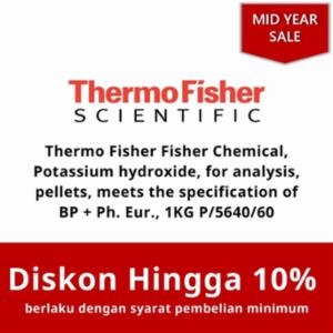 Thermo Fisher Fisher Chemical, Potassium hydroxide, for analysis, pellets, meets the specification of BP + Ph. Eur., 1KG P/5640/60