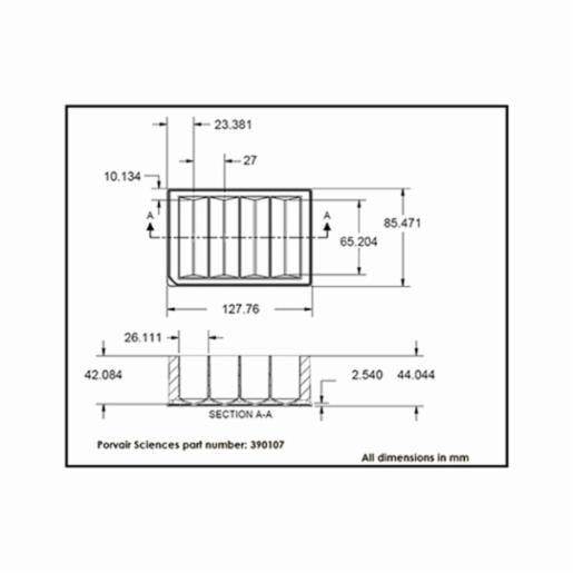 Porvair Sciences 300 ml  Reservoir plate: 4 columns V bottom 391006